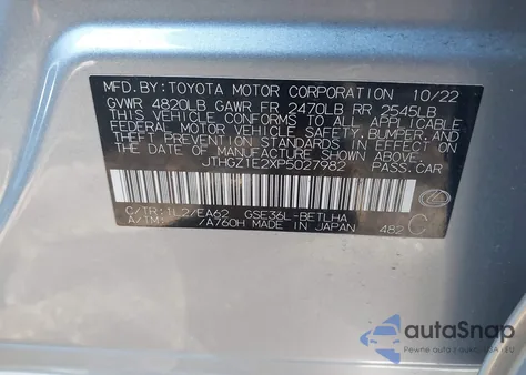 2023 Lexus Is 350 F Sport из США, поврежденный, VIN JTHGZ1E2XP5027982